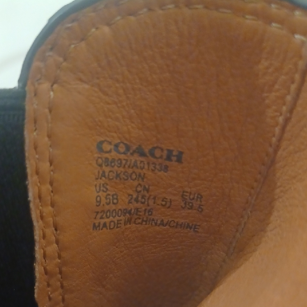Coach Jackson Black Leather Strappy Block Heeled Ankle Boots 9.5B - Picture 11 of 16